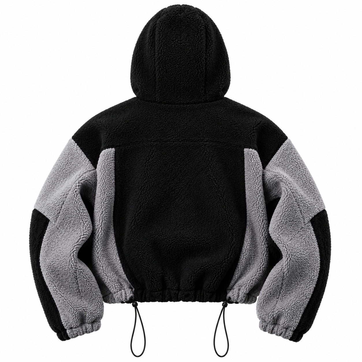 Moody Black and Gray Fleece Hoodie