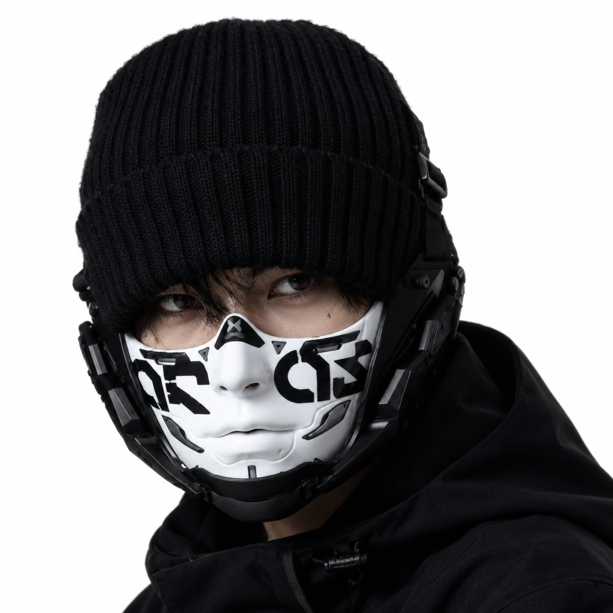 Futuristic Monochrome Tactical Mask (Adjustable) C.